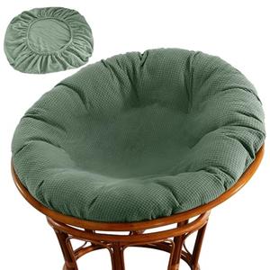 Wibeelee Papasan Chair Cushion Cover, Soft Plush Fleece Slipcover Only, Removable & Machine Washable with Adjustable Design, Fits 44-48 Inch Cushion (Tea Green)