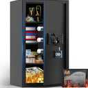 5.0 Cuft Large Fireproof Safe, Home Safes Fireproof Waterproof With A4 Fireproof Bag, Digital Keypad, Spare Keys, Smart Alert, Mute Mode, 3 Removable Shelves, Fire Proof Safe For Home Documents