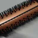 Nimmu Thermal Brush for Blowout Look, 1.5 inch Heated Round Brush, Curling Iron with 10 Temperature Control, Hot Styler Dual Voltage for Travel, Black Gold