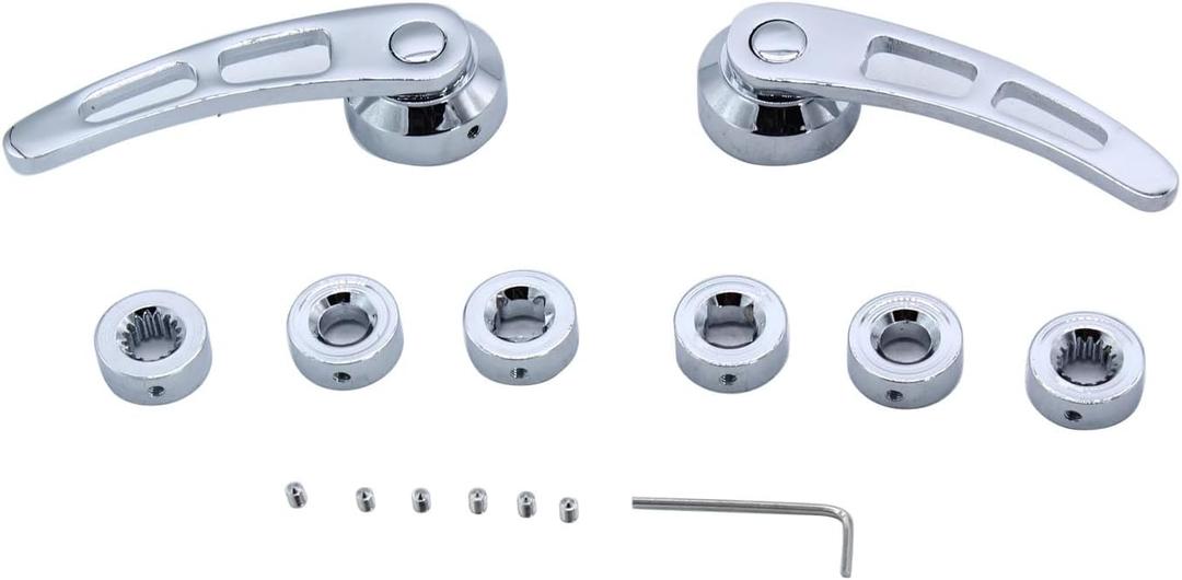 2 Sets Chrome Billet Aluminum Door Handle Kit 4 1/4" Door Handles Compatible with Chevy Ford Mopar
