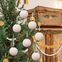 6 Pcs Christmas Velvet Balls 4 Inch Large Cream White Flocked Christmas Hanging Ornaments Decor Shatterproof Luxury Handmade Velvet Balls Xmas Tree Ornaments Bulbs for Wedding Anniversary Party (Beige)