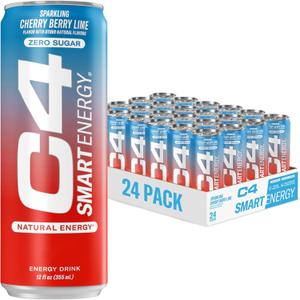Cellucor C4 Smart Energy Drink - Sugar Free Performance Fuel & Nootropic Brain Booster, Coffee Substitute or Alternative | Cherry Berry Lime 12 Oz - 12 Pack, BBD: 06/26