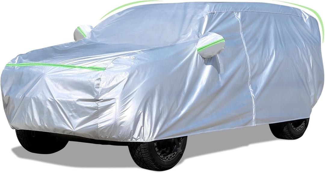 SUV Car Cover (175-190 inches) - Universal Fit, Waterproof, Dupont Oxford, All Weather, Hail Protector, Sun Protection, Door Zipper