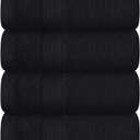 BOUTIQUO Ultra Soft Cotton 6 -Piece Hand Towel Set 16x24 Inch, Ideal for use in Bathroom, Kitchen, Gym, Spa & General Cleaning, Compact & Lightweight Multi Purpose Hand Towels - Black