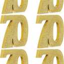 Shellwei 6 Pcs 70th Birthday Decorations for Men and Women, Anniversary Decorations, Gold Glitter Number Table Topper Centerpieces Decor for Birthday Party