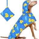 Dog Raincoat XXL - Waterproof Dog Rain Jacket, Hooded Reflective Doggy Rain Coat with Leash Hole, Foldable Pet Poncho Slicker for Large Dogs (Blue, XX-Large)