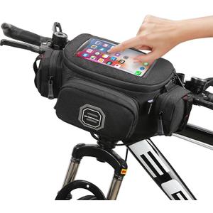Sunpeak Bike Handlebar Bag, 5L Waterproof Bicycle Front Bag with Touch Screen Phone Holder, Multipurpose Bike Pouch with Shoulder Strap for Adult Bikes, MTB & Road Cycling