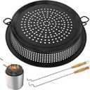 Fire Pit Spark Protector Screen for Solo Stove Ranger 15" Accessories, Black Steel Fire Screen for Solo Stove Ranger and Other Outdoor Fire Pits, Heavy Duty Spark Shield for Backyard Party Fire Pits