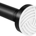 Matte Black 1 Inch Diameter Adjustable Shower Curtain Rod 18.5 to 59.45 Inches No Drill, Anti-Slip ABS Base & Stainless Steel Spring Tension, Phosphating & Electrostatic Coating for Rust Resistance