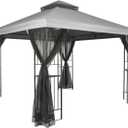 Garden Winds Replacement Canopy for Mainstays 2020 Easy Assembly Gazebo - Riplock 350 (Slate Gray)