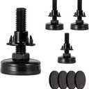 3/8" Threaded Leveling Feet Adjustable Furniture Feet Levelers,4 Pack Heavy Duty Height Adjuster Furniture Leveling Feet for Desk/Chair/Cabinet/Dresser Leg Leveler Screw in with Threaded Insert (4)