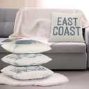 East Coast Room Decorative Pillow Covers,Retro Blue Conch Throw Pillow Covers Decor for Home Dorm Apartment,Beach Ocean Room Decor Aesthetic,18x18 Inch Pillowcase Set of 4