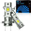 RCJ H7 Fog Bulbs, H7 Driving Light Bulbs with Fan, Off-Road Use or Fog Light, Pack of 2 (Cool White)