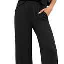 PRETTYGARDEN Womens 2 Piece Outfits Casual Cap Sleeve Lounge Set Summer Tracksuits Matching Sets Beach Fashion Travel Clothes (Large, Black)