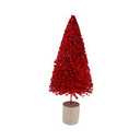 Holiday Home Christmas Bottle Brush Tree With Wood Stand 4 Green and 1 Red
