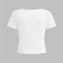 RoseSeek Girl's Short Sleeve Graphic Tees Crew Neck Floral T Shirts Summer Tight Crop Tops