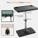 Car Desk for Laptop, Rock-Solid Typing, Pneumatic Lift for Easy Viewing