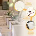 BRILLMAX 6 Pack Ivory Tablecloths 60 x 102 Inch for 6ft Rectangle Tables - 150 GSM Polyester Fabric, 15" Standard Drop, Water, Stain & Wrinkle Resistant Cloth Cover for Wedding Banquet Dining Buffet