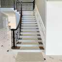 PURE ERA Bullnose Carpet Stair Treads Tape Free Non-Slip Indoor Stair Protectors Pet Friendly Stair Treads for Wooden Steps 9.5" x 30"(14 Pieces, Cream Gray Diamond Trellis), 14 Pieces with Bullnose