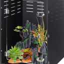 Reptile Tank Enclosure 16"16"24" Crested Gecko Reptile Terrarium Acrylic Habitat with Ventilation for Lizards, Snakes & Chameleon