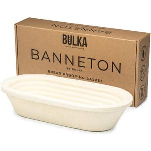 Bulka Oval 750g Groove Banneton Bread Proofing Basket Pressed Wood Pulp, Sourdough Proofing Basket - Non-Stick Batard Brotform Sourdough Bread Baking Supplies, Made in Germany.