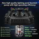 Pond Fountain Aerator，1HP 110V 750W，4RGB Lights Fountain Pump