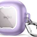 SURITCH for SHOKZ New OpenFit 2 Case Cover, Magnetic Locking Cases for SHOKZ OpenFit 2 Open-Ear Headphones, Shockproof Bumper Protective Covers with Carabiner & Keyring & Cleaner Kit, Purple