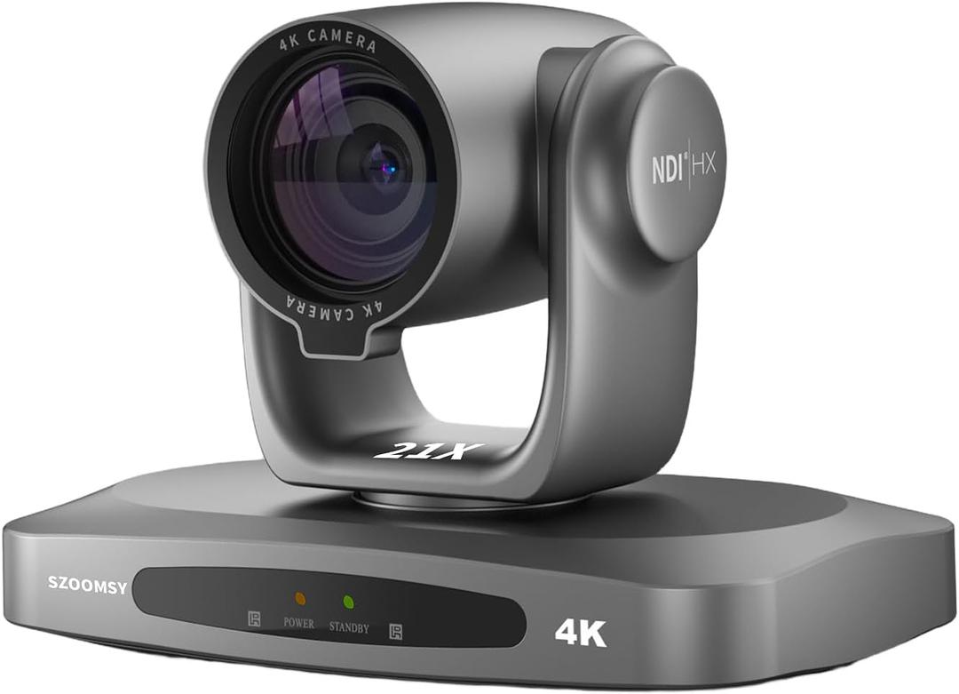 2 x 4K NDI Camera with AI Auto Tracking 21X Optical Zoom HDMI/SDI/USB 3.0/PoE/IP PTZ Camera 4K for Church Worship, Live Events, Video Conferencing (OBS, vMix, Zoom, Teams)