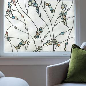Elements Window Privacy Film by Artscape - Decorative Textured Stained Glass Design, Static Cling, Allows Natural Light in, UV Protection, Leaves No Residue, Made in USA - 24 x 36 Inch