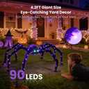4.2FT Giant Spider Halloween Decorations Outdoor, 90 LEDs