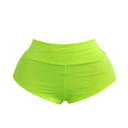 Women Retro Solid Silk High Waisted Scrunch Butt Lifting Booty Shorts Hot Pants S