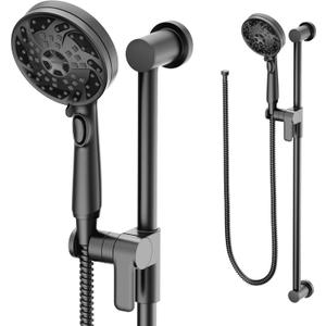 Moen Matte Black 5-Function Massaging Handshower with Toggle Pause, Includes 30-Inch Slide Bar and 69-Inch Hose, 3670EPBL