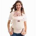Momcozy Baby Carrier - Ergonomic, Cozy and Lightweight Carrier for 7-45lbs, Effortless to Put On, Ideal for Hands-Free Parenting, Enhanced Lumbar Support, Air Mesh-Almond