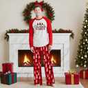 Matching Christmas Pajamas for Family Sets Holiday Jammies Sleepwear Christmas Pjs for Women Men Couples (White, XL)