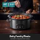 OLIXIS Slow Cooker 6 Quart, Ceramic Nonstick Coating, Programmable Slow Cooker with Dishwasher Stoneware Pot and Tempered Glass Lid, Multi Cookers with 3 Temperature, 35in Tangle Free Cord, Black