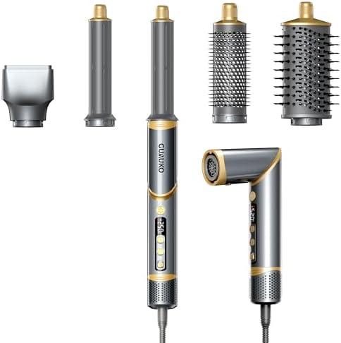Auto Wrap Air Hair Styler & Dryer, 5 in 1 Multi Styling Hot Air Dryer Brush for Hair, High Speed 110000 RPM Negative Lonic Frizz-Free, Fast Drying Curling Volumizing Straightening As Gift