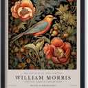 Poster Master Nightingale Print  William Morris Poster  Bird & Flower Art  Botanical Exhibition Gift  Floral Animal Artwork  Aesthetic Bedroom Wall Decor  8x10 UNFRAMED Wall Print (Style-04)
