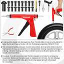 Richcat Tubeless Tire Puncture Repair Kit with Mushroom Plug, Repairs punctures and Flat Tires for Motorcycles, Cars, Trucks, ATVs,Gun Puncture Repair Kit