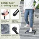 Stair Climbing Cane Lifts for Seniors Half Step Climbing Aid Walker Elevator Stairs Assist Elderly Standing Helper 4 Prong Large Base Quad Walking Sticks Adjustable Stability Balance Devices