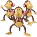 FUTUREPLUSX 3 PCS Inflatable Monkeys, Jungle Animal Balloons Jungle Themed Birthday Party Decorations Baby Shower Party Supplies