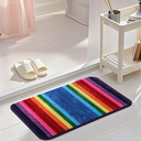 Bath Rugs for Bathroom Rainbow Bathroom Rugs Colorful Microfiber Plush Bath Mat Soft and Absorbent Bath Carpet Non-Slip Backing 20"x32"