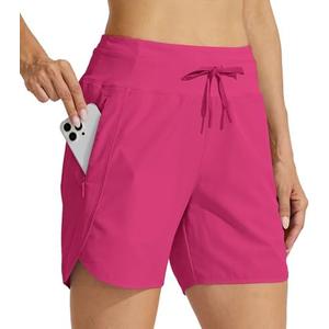 Willit Women's Athletic Running Shorts 5" Quick Dry Workout Hiking High Waisted Active Gym Exercise Zipper Pocket Size 3XL