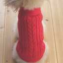 Tangpan Turtleneck Classic Straw-Rope Pro Pet Dog Sweater Apparel(Red,XS) (X-Small (Pack of 1))