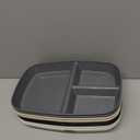 shopwithgreen Divided Plate for Adults, 8 Pcs (10.5 Inch) Unbreakable Wheat Straw Plates with 3 Compartments, Reusable Bariatric Portion Control Plate for Kids Toddlers, Dishwasher & Microwave Safe