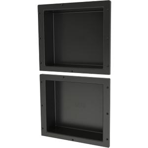 Tile Redi USA RND1614S-14 Niche Double Recessed Shower Shelf, Two Shelves, 28" H X 16" W, Black
