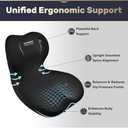 Coverado Car Seat Cushion and Lumbar Support Pillow One Piece, Memory Foam Ergonomic Back Support Driving Seat Cushion for Back Pain, Non-Slip Washable Cushion for Car, Driver, Office