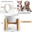 Petygooing 28 OZ White Elevated/Raised Ceramic Dog Bowl for Small and Medium Breeds, Dog Food Water Dish with Stand,Pet Feeding Bowl with Anti Slip Rubber for Cats Small and Medium Dogs (3.6 Cups)