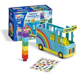 hand2mind Numberblocks Rainbow Counting Bus, Music Toys for Kids Ages 3-5, Toddler Musical Number Toys, Play Figure Playsets, Preschool Learning Toys, Birthday Gifts for Kids