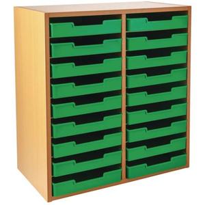 Really Good Stuff Oak 18-Slot Mail Center with Trays - Single Colors