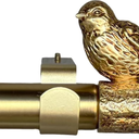 Adjustable 72-144" Brushed Gold Curtain Rod for Window, Antique Bird Finial
1-1/8" Dia Heavy Duty Bird Curtain Rods for 68-140" Width Window, Single Rod Vintage Decorative Drapery Rods for Living Room